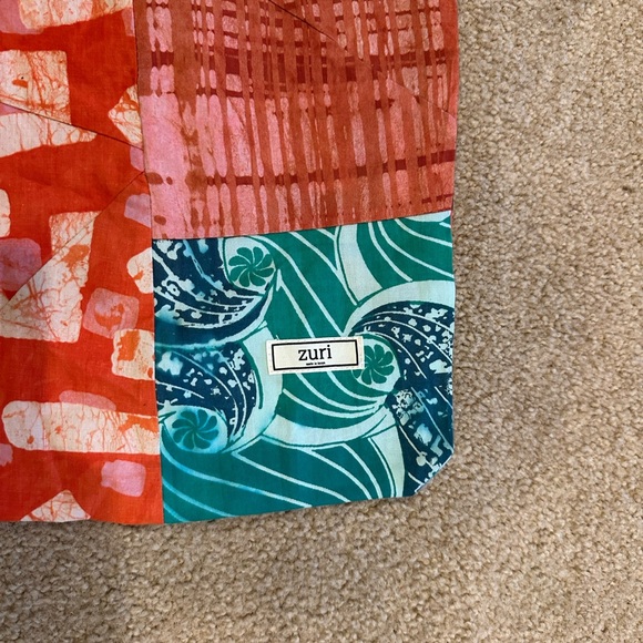 Zuri Colorful Cotton Patchwork Tote Bag NWOT - Picture 3 of 4